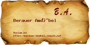 Berauer Amábel névjegykártya